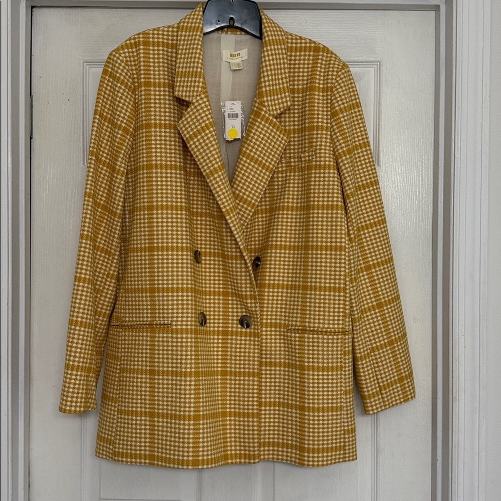 Anthropologie Retro Maeve Plaid Tartan Double-Breasted Blazer NWT, sz 14 - Picture 7 of 16